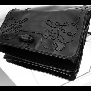 Sergio Rossi Leather Stitched Details Envelope Bag
